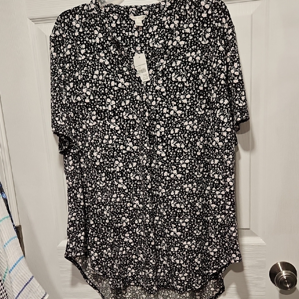 Cato Black and White Floral Blouse